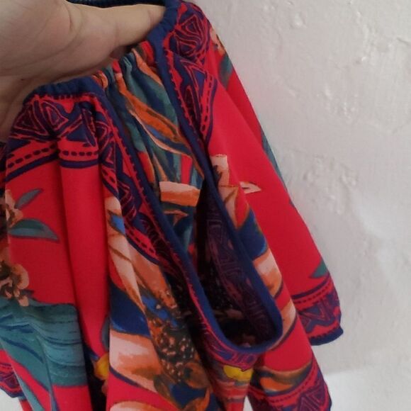 Flying Tomato Off The Shoulder Maxi Dress in Red Floral Size XS - Picture 4 of 10